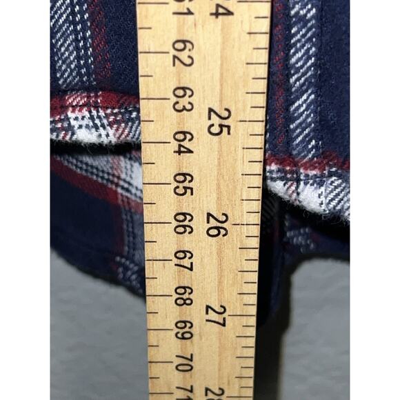 Jachs Casual Long Sleeve Button Down Flannel Mens Size Medium Navy Blue - Picture 7 of 10